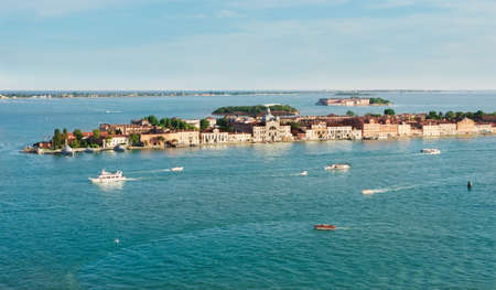 Venice Italy. Wide angle view from tower.の写真素材