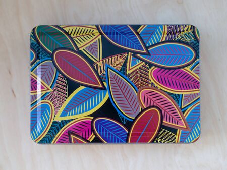 Multi-colored metal boxes. Boxes for little things. Gift boxesの写真素材