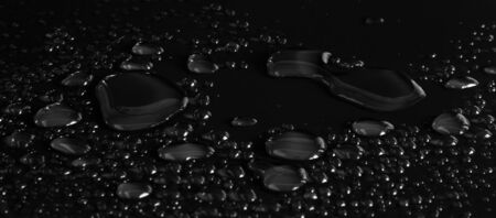 drops of water on a black backgroundの写真素材