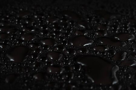 Water drops on black backgroundの写真素材