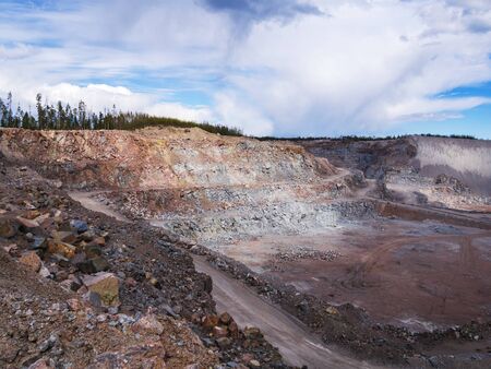 granite quarry, the cut method open-pit miningの写真素材