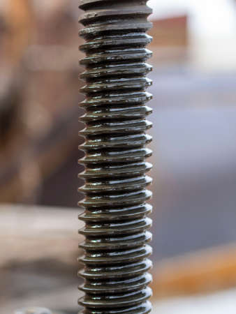 Bolt thread close up. bolt in greaseの写真素材