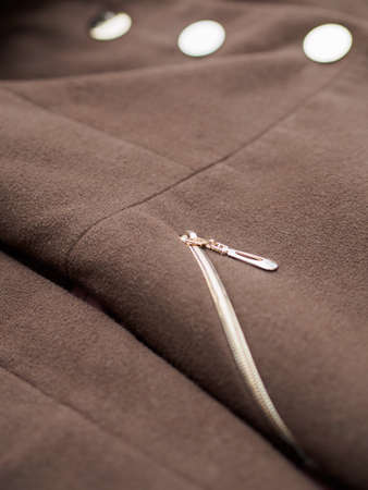 Close up of fashionable womens brown coat. Low DOF.の写真素材