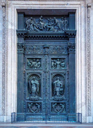 Saint Petersburg, Russia - November 2020 - The northern door of Saint Isaac's Cathedral representing the Resurrection of Christ in St. Petersburgのeditorial素材