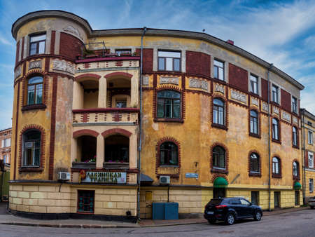Vyborg, Leningrad region, Russia. - July 27, 2020. The historic old building of the old town hall of Vyborg.の写真素材