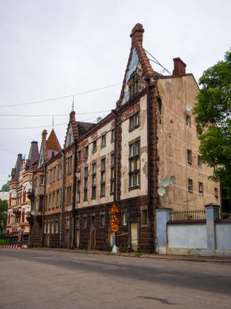 Vyborg, Leningrad region, Russia. - July 27, 2020. The historic old building of the old town hall of Vyborg.のeditorial素材
