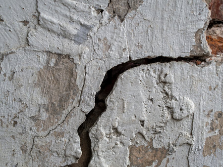 Detail of a vintage door with flaking white paintの写真素材