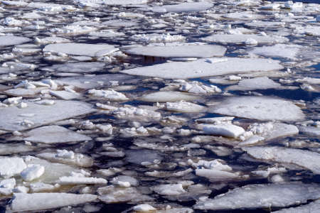 Abstract background of drifting ice on water. Debacleの写真素材