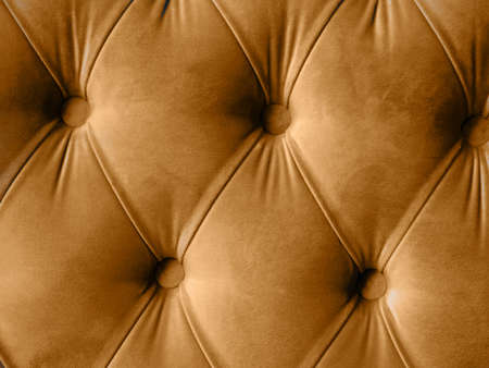 Velor lime surface of sofa close-up. Training equipment-velor mats tightened with buttons. brown chesterfield style quilted upholstery backgroundの写真素材