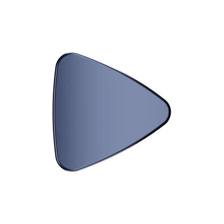 Volumetric metal play button on a white isolated backgroundの写真素材