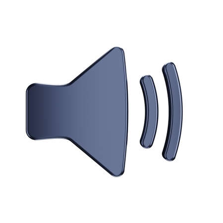 Volumetric metal volume button on a white isolated background.の写真素材
