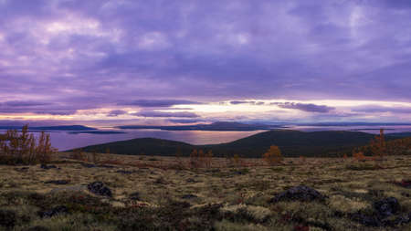 North Russia Khibiny mountains in autumn mountain lake and forest. Murmansk region. photoの写真素材