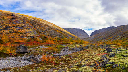North Russia Khibiny mountains in autumn mountain lake and forest. Murmansk region. photoの写真素材