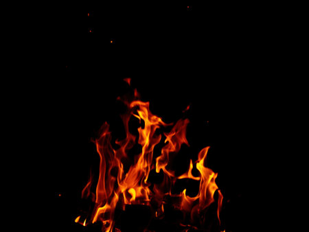 Fire flames abstract on black background. photoの写真素材