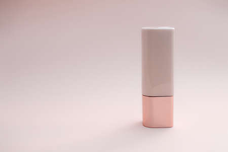 set of beauty cosmetics for female face and eye makeup on pink background . photoの写真素材