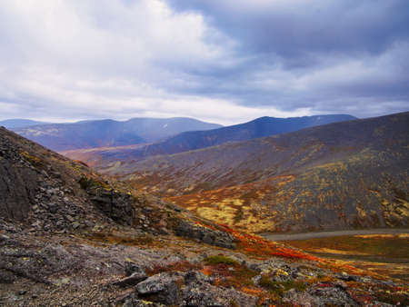 North Russia Khibiny mountains in autumn mountain lake and forest. Murmansk region. photoの写真素材