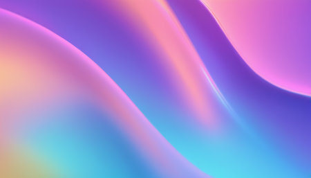 A vibrant and smooth gradient of colors, creating a visually pleasing and abstract background. There is no distinct subject or object instead, it s characterized by the interplay of various colors. The center of the image has a soft glow that illuminates the color gradient and adds depth to the image.の素材