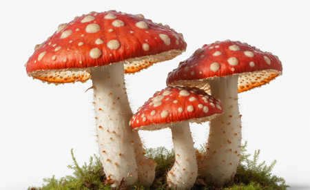 Amanita muscaria, Fly Agaric, Amanita muscaria. on a white background.の素材