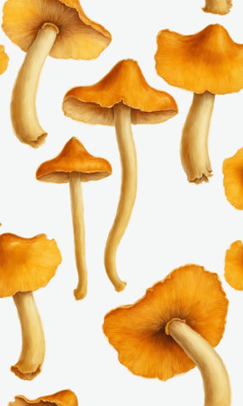 Chanterelle mushrooms on a white background. Isolated.の素材