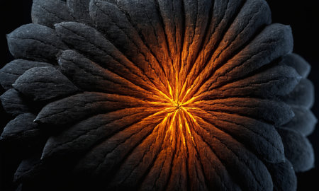 Abstract flower on black background. Fantasy fractal texture. Digital art. 3D rendering.の素材