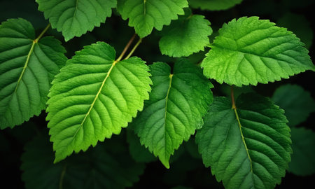 Green leaves in the forest. Close-up. Nature background.の素材