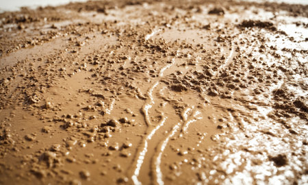 close up of mud in the beach. shallow depth of field.の素材
