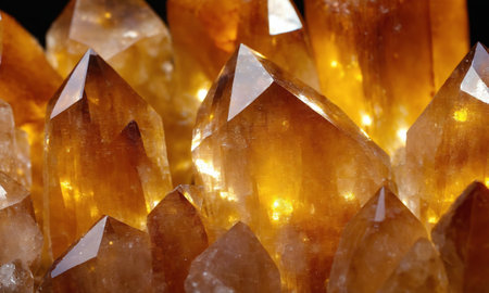 Close-up of a group of quartz crystalsの素材