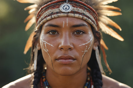 Pairing a feathered headdress and a detailed beaded necklace, the assemblage speaks volumes of the rich Native American traditions and the artistry of handcrafting personal items of significance.の素材