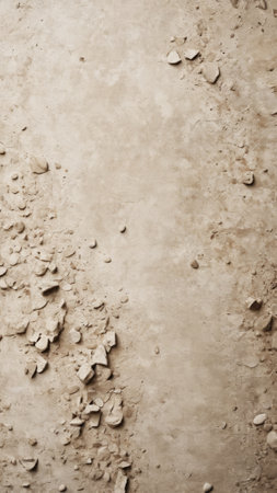 The ground reveals a rough texture adorned with small pebbles and organic imperfections, bathed in gentle light, suggesting a serene outdoor setting that speaks of time and nature's artistry.の素材