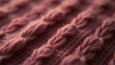 Close-up view of beautifully crafted textiles showcasing a rich blend of fibers in warm shades of orange and deep blue. The intricate weaving brings life and depth to the fabric.の素材