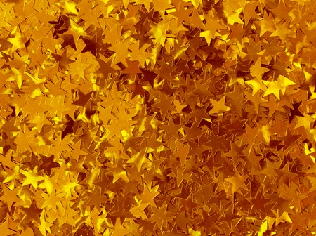 Christmas decorations background with gold stars, studioの写真素材