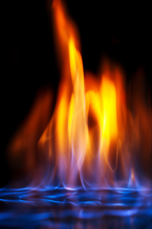 multi-colored flame of burning alcoholの写真素材