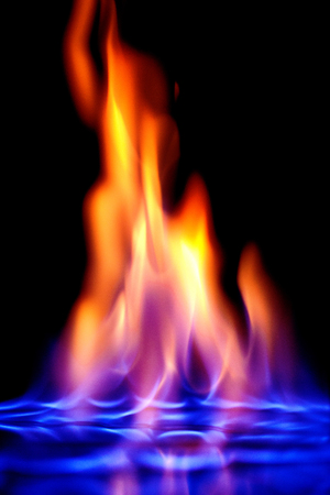 multi-colored flame of burning alcoholの写真素材