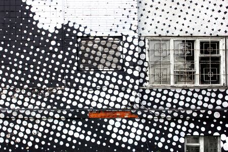 Graffiti on the wall - white circlesの写真素材