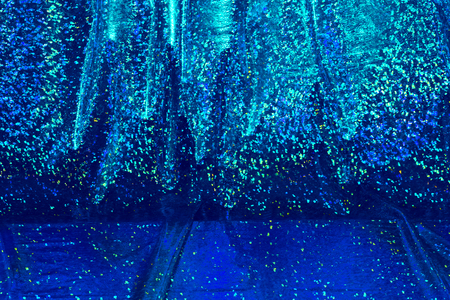 blue, shiny, draped fabricの写真素材