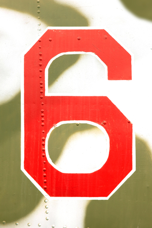 image of the figure six 6 on the military equipment chevronの写真素材