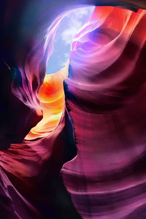 Antelope Canyon in the Navajo Reservationの写真素材