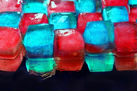 ice cubes to cool cocktails, a bright and colorful cubesの写真素材