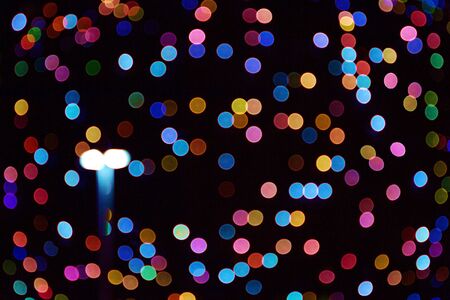 Halifax city lights at night. Abstract blurry circles backgroundの写真素材