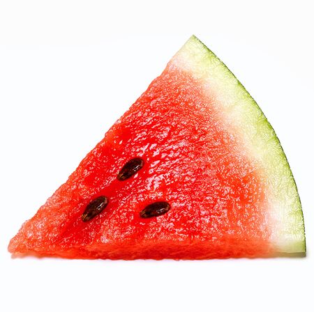 Sliced of watermelon isolated on white backgroundの写真素材