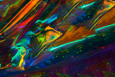 Hologram texture, abstract holographic background and neon color background, bright design.の写真素材