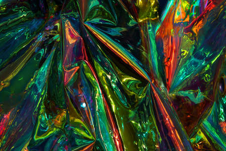 Hologram texture, abstract holographic background and neon color background, bright design.の写真素材