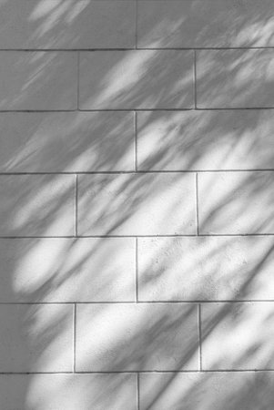 The white concrete wall with sunbeams on it is very picturesque.の写真素材