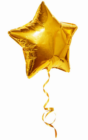 The golden balloon of the stars shine and shineの写真素材