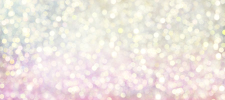 Abstract blurred delicate, pearlescent, pink and yellow color gradient with bokeh background. For web design banner concept.の写真素材