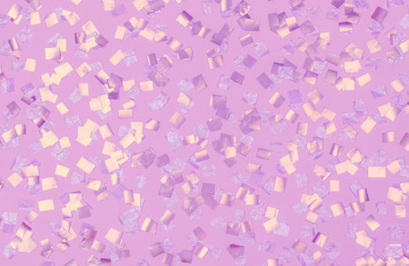 gold and pink square candy on pink, background, holidayの写真素材