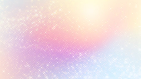 Abstract iridescent pastel background with sparkles or snowflakes that shimmer in the sun.の写真素材
