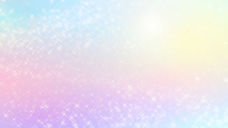 Abstract iridescent pastel background with sparkles or snowflakes that shimmer in the sun.の写真素材