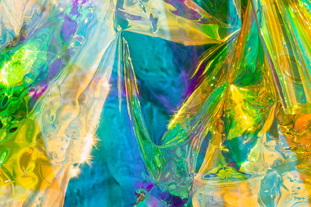 Holographic spectrum texture background. Abstract gradient rainbow green colorful.の写真素材