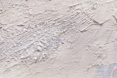 Rough large light brushstrokes of oil paint on canvas. Artistic vintage background for in design.の写真素材
